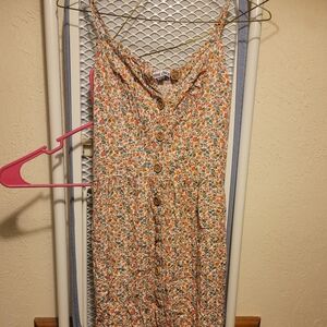 Mimi Chica Floral Print Dress with Wooden Button